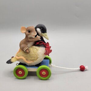Charming Tails Goose Pull Toy Figurine Canadian Exclusive Gold Signature Series